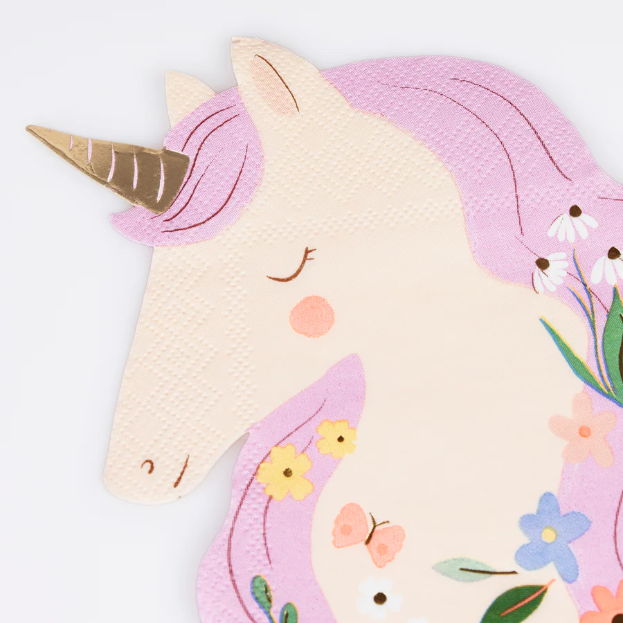Meri Meri Meadow Unicorn Shaped Napkins